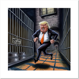 Trump running from Prison T-Shirts Design Posters and Art